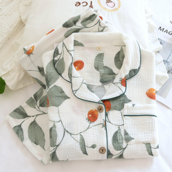 2025 spring and autumn new ladies pajamas 100% cotton long-sleeved home wear comfortable plus size summer thin sleepwear women