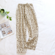 2025 spring and summer new ladies pants 100% cotton crepe leopard print pajamas sweat-absorbent breathable home pants trousers