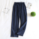 Japanese new spring and summer couples cotton double gauze men's and women's home pants plus size youth pants pajamas trousers
