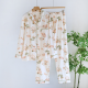 2025 New Spring and Autumn Women's Pajama Set 100% Cotton Knitted Long Sleeve Two Piece Loose Printed Home Clothes Ladies