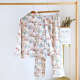 2025 New Spring and Autumn Women's Pajama Set 100% Cotton Printed Polo Collar Long Sleeve Two Piece Loose Floral Home Furnishing