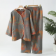 2025 New Spring/Summer Women's Pajama Set 100% Cotton Jacquard Flower Long Sleeve Long Pants Large Home Clothes Two Piece Set