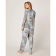 Japanese new spring and autumn new style cotton viscose ladies long-sleeved suit feather big flower home service pijamas women