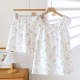 2025 Women's New Summer Pajama Set 100% Cotton Crepe Vest+Shorts Two Piece Loose Home Clothing Set Sleepwear Ladies