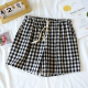 2025 New Summer Couple Japanese Shorts 100% Cotton Men's and Women's Plaid Simple Large Thin Home Shorts plaid pajama pants