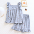 Pure desire for ins in summer, flounce shorts, cotton suspenders, pajamas, women's summer home clothes, two-piece suit, summer