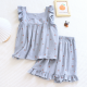 Pure desire for ins in summer, flounce shorts, cotton suspenders, pajamas, women's summer home clothes, two-piece suit, summer