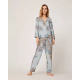 Japanese new spring and autumn new style cotton viscose ladies long-sleeved suit feather big flower home service pijamas women