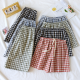 2025 New Summer Couple Japanese Shorts 100% Cotton Men's and Women's Plaid Simple Large Thin Home Shorts plaid pajama pants