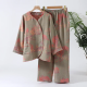 2025 New Spring/Summer Women's Pajama Set 100% Cotton Jacquard Flower Long Sleeve Long Pants Large Home Clothes Two Piece Set