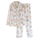 2025 New Spring and Autumn Women's Pajama Set 100% Cotton Knitted Long Sleeve Two Piece Loose Printed Home Clothes Ladies